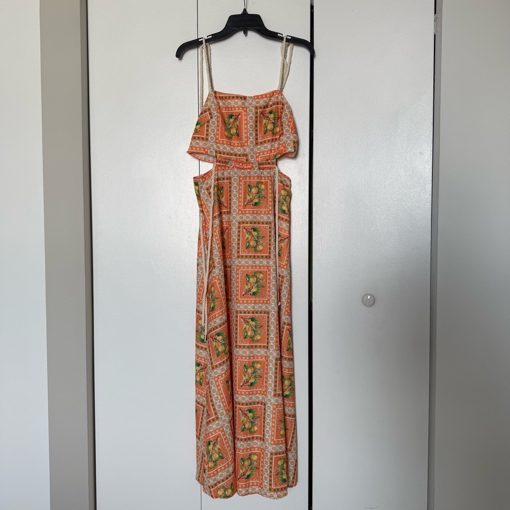 Orange Floral Maxi Dress